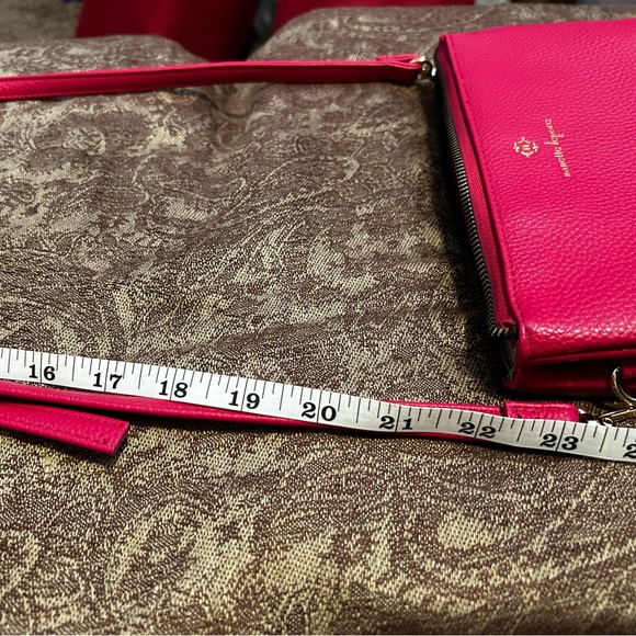 Nanette Laporte; fuchsia with gold hardware crossbody purse - Picture 4 of 8